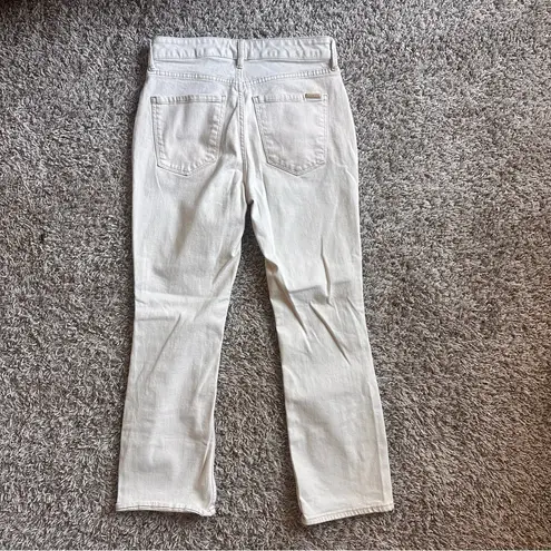 White House | Black Market Women’s White High Rise Boot Crop Jeans Size 2 – Classic Fit Stretch Denim