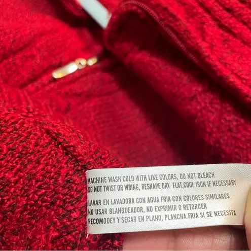 Carolyn Taylor Large Women’s Red Full Zip Cardigan Cozy Business Casual Office