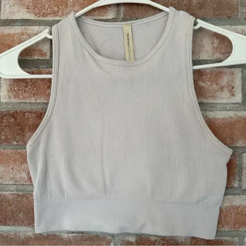 Babaton The Group Crop Top Ribbed Longline Sports Bra Women’s Small Gray