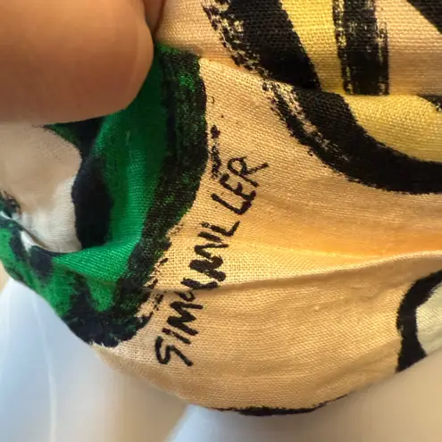 Simon Miller Lala Island Print Twist Linen Crop Top Sz 6 NWT Green