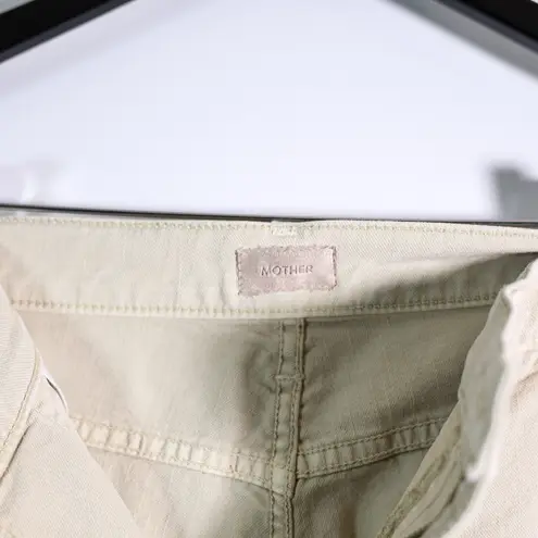 MOTHER Denim NEW The Wrapper Patch Springy Ankle Cotton Pants Chalk Tapioca 28