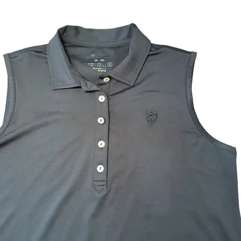 Peter Millar Women's Golf Wicking Sleeveless Polo Black UPF50 Large