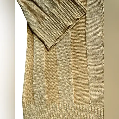 Joseph A . Que C'est Silk Tan Gold Shimmering Ribbed Sweater Women - S