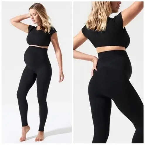 Blanqi Everyday Maternity Belly Support Leggings Black Pull On Size Medium