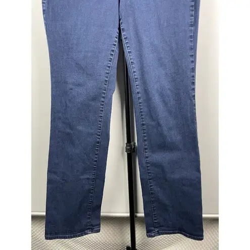 NYDJ Medium Blue Wash Marilyn Straight Lift Tuck Stretch Denim Jeans Size 14