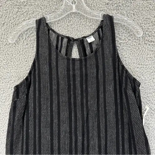 Old Navy NWT  Sleeveless Linen‎ Blend Shift Dress Black White Women's XS