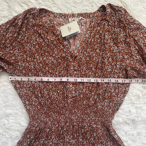 Faherty Dress Montana Swingy Mini Smocked Waist Ennis Floral S NWT New
