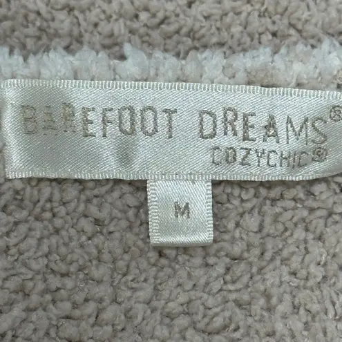 Barefoot Dreams CozyChic V-Neck Sweater Taupe Beige Soft Plush Women's Size M