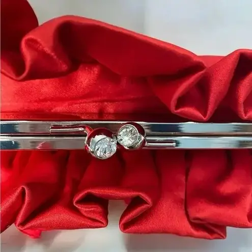 Lulu Townsend Red Satin Evening Handbag Crossbody or Clutch NWT See Descript