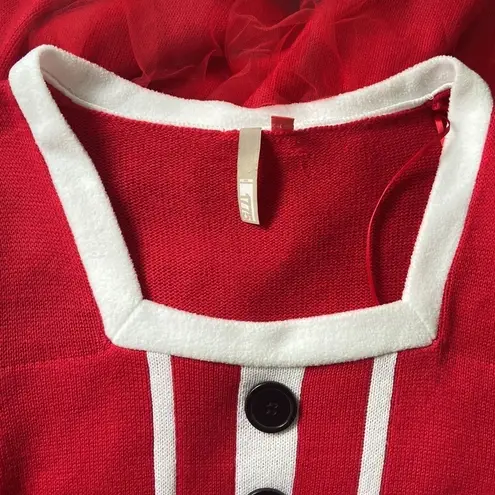 1775 Women’s Santa Baby Mrs Claus Ugly Sweater Knit Dress Size Medium Vintage