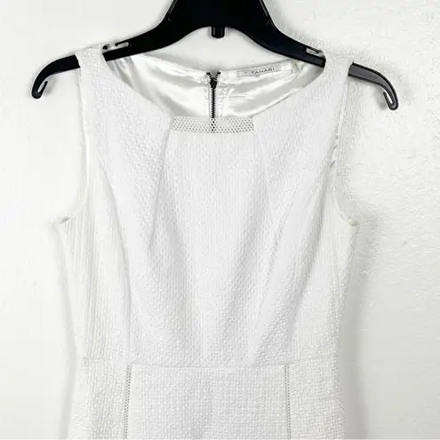 T Tahari Maylin White Lined Sleeveless Exposed Back Zipper Dress, Size 2