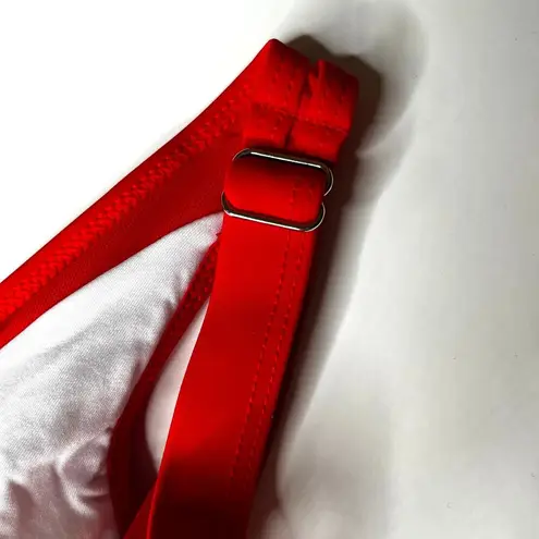 Red One Piece Deep V Swimsuit L Size L