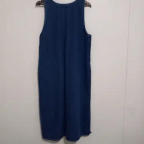 Amilano Collection M Cottagecore Denim Jumper Embroidered Dress Blue Size M