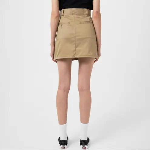 Dickies Work Mini Skirt Khaki White Fold-Over Waist NWT Size 26