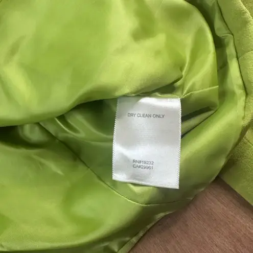Alfred Dunner Lime Green Jacket 12P Petite Faux Suede Zip Front Fully Lined