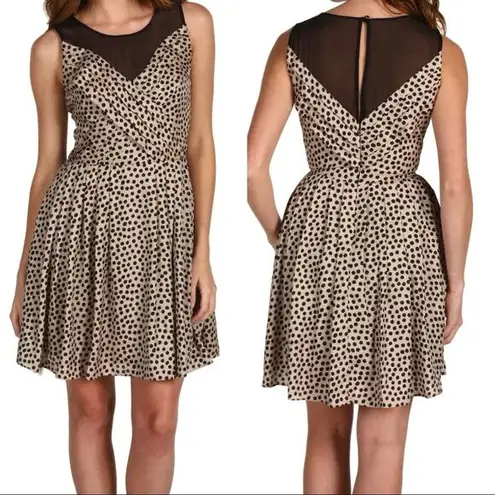 BCBGeneration  Dress Chai Combo Polka Dot Dots Mesh Mini Black & Creme Size 6