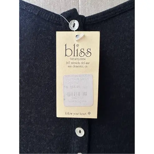 Bailey 44 Visconti Gray Black Peplum Button Down Sweater Small/Medium NWT