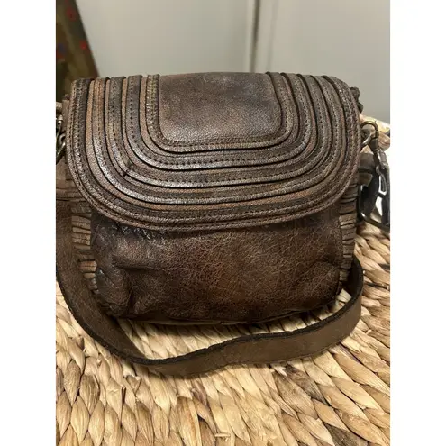 Never Mind Vintage Handmade Genuine Cowhide Leather Woman's Crossbody Bag Brown