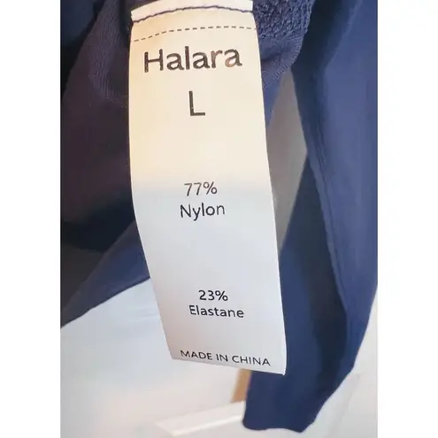 Halara Women’s Cropped 1/4 Zip Up Long Sleeve Top Large Blue Peacoat Athletic