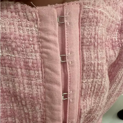 BB Dakota by Steve Madden NWT Bouclé Up Tweed Bustier Corset Crop Top Pink L Size L