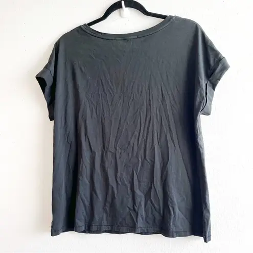 Peruvian Connection Tee Black Crew Neck Short Sleeve T Shirt Sz L EUC