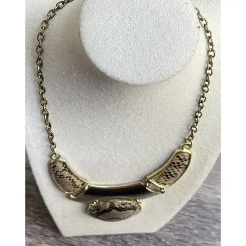 Vintage Mark By Avon Statement Necklace Snakeskin Boa Necklace Women’s Sz 20” Gold