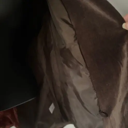 Apostrophe Womens 16W Blazer Brown Long Sleeve Career Animal Print Notch Lapel