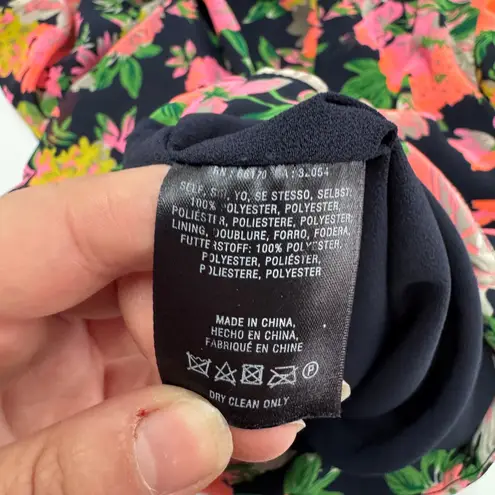 Cartonnier Anthropologie Blazer Womens Large Black Floral Print Jacket Pink