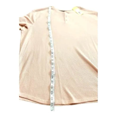 All In Motion Women’s 2XL Long Sleeve Waffle Knit Rose Pink Shirt Top NWT