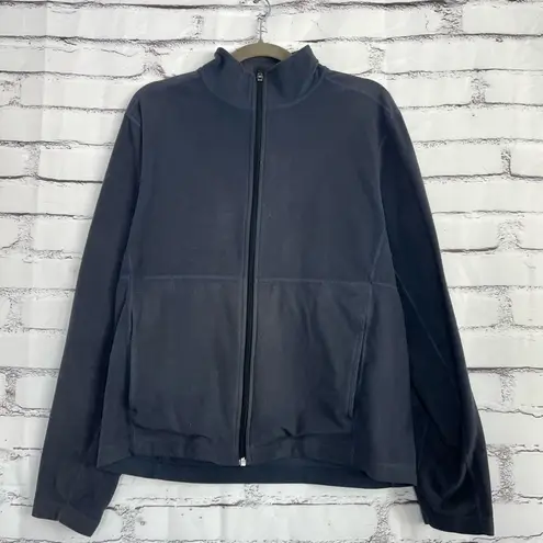 Eddie Bauer  Full Zip Fleece Jacket Women’s M Navy Blue Soft Warm Lightweight