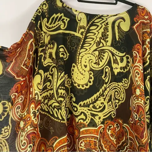 Susan Graver  QVC Poncho 3X Chiffon Boho Paisley