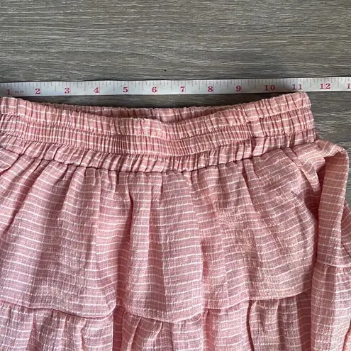 En Saison Riley Stripe Midi Skirt Pink