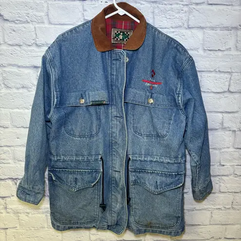 Rode Walker Vintage Chore Barn Field Coat Blue Denim Jacket Men's Medium USA - Image 2