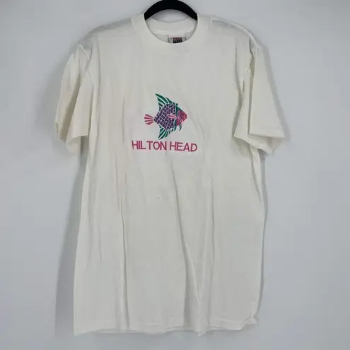 Vintage 80s Hilton Head Single stitch Tropical Fish T