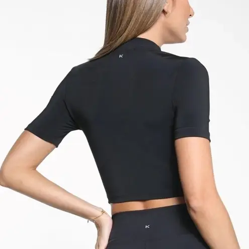 Koral  Womens Black size S Stella Blackout Crop Top Bodycon Gym Swim Surf