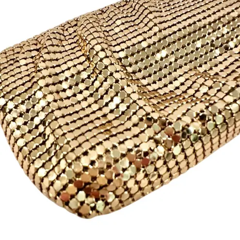 Whiting & Davis Vintage Mesh Zip Mini Coin Purse Women's 4.5" Gold Glam Dainty