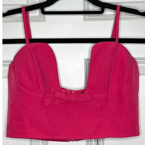 EGO NEW Pink Crop Bow Detail Shirt Size 6