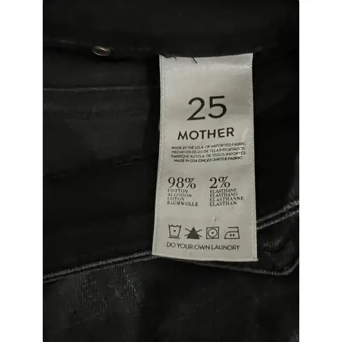 Mother The Looker Destroyed Ride Straight Ankle Black Jeans Women's Size 25