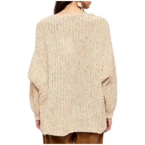 Free People  Neon Lights Oversized Pullover Confetti Sweater Small Chunky Knit - Image 4