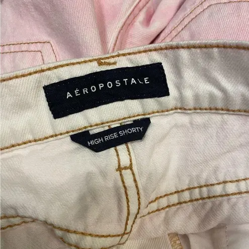 Aeropostale  high rise Shorty Denim Shorts Tie Dye pink 000