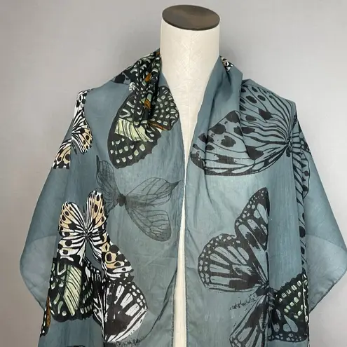 Butterfly Scarf Women Gauzy NWT FLAWS Lace Nature Women Grayish Lightweight Gray