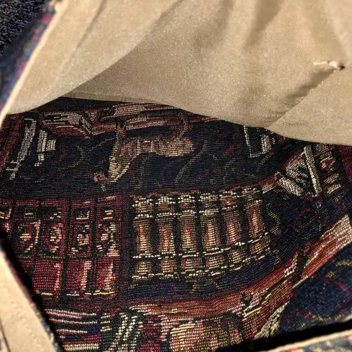 Handmade Tapestry Purse Used Shoulder Bag Library Print