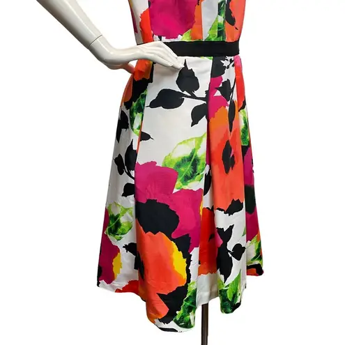 Eliza J Women 10 Fit Flare Dress Pleated Floral Cottagecore Wedding Guest Church