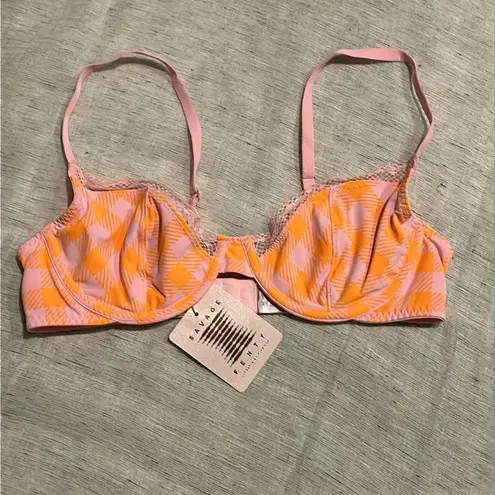 Savage X Fenty Gingham Remix Unlined Plunge Bra
