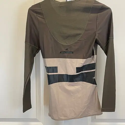 Stella McCartney NWT x Adidas Techfit Tee - Women Size S - Taupe/Brown/Black