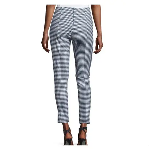 Veronica Beard black and white gingham cropped seam front pant 8