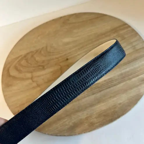 Amanda Smith Vintage 90s Blue Genuine Leather Golden Buckle Belt Size Large