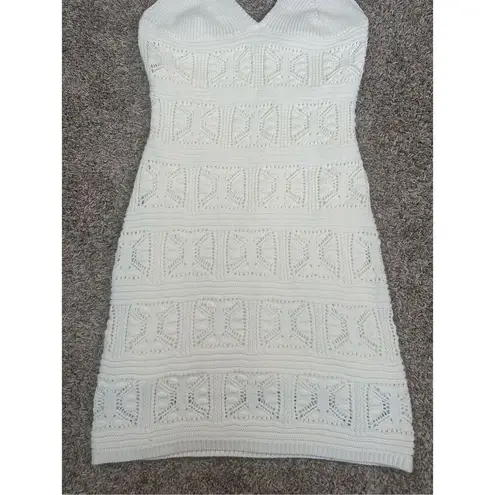 Olive & Oak crochet knit mini dress cream white color women’s small cotton boho