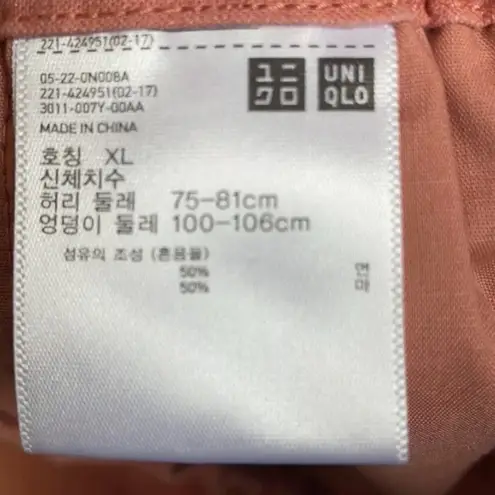 Uniqlo  Pink Linen Blend Paper Bag Shorts XL