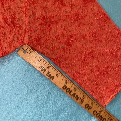 BRITTANY BLACK brocade floral embroidered short sleeve pullover orange size 3XL